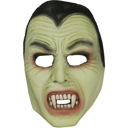 Star Power Dracula Glow in the Dark Half Mask, Green Black, One Size