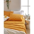 thumbnail image 2 of Sonive  Full Size Bed Sheet Set, Coolest-Comfort Breathable Nano90g Solid Color Microfiber Bed Sheet set (Orange), 2 of 4