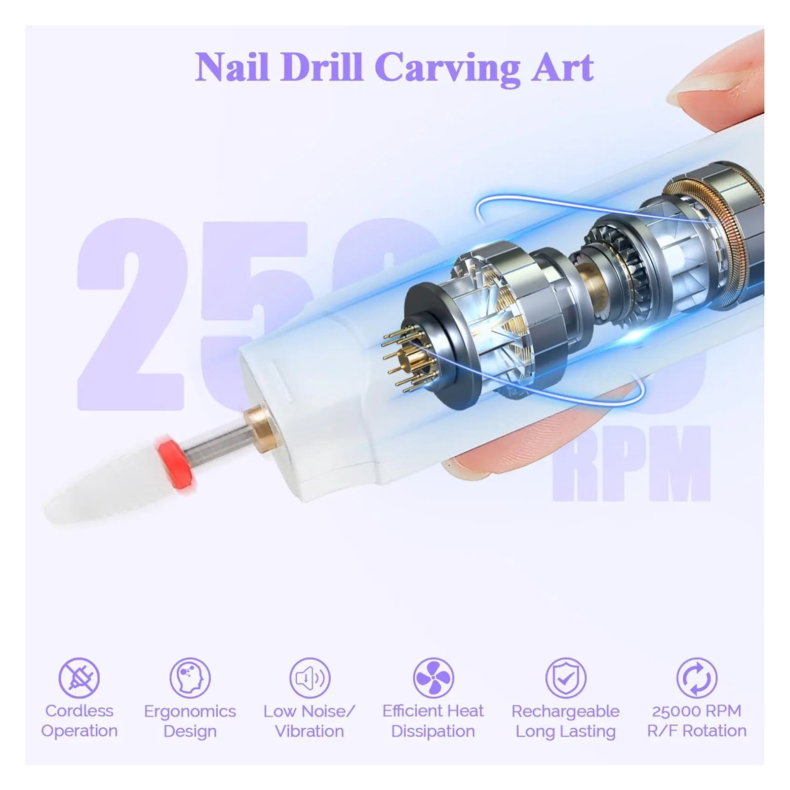 Electric Nail Polisher Drill Bits Professional Nails Grinding Polishing Dead Skin Removal Art Sanding File Pen Manicure Machine