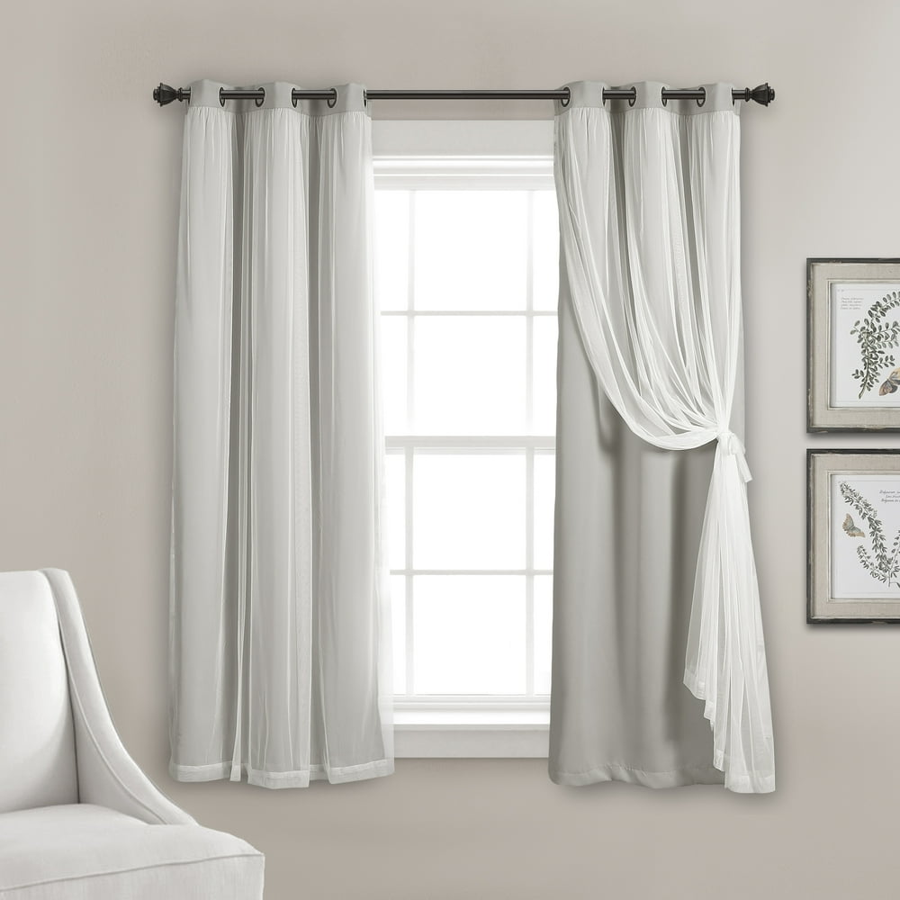 Lush Decor Grommet Sheer Window Curtain Panels With