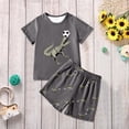 thumbnail image 5 of Hiijoy Big Boy's Casual Outfits Dinosaur Printed Short Sleeve T-Shirt Shorts Set, Sizes 9-10Y, 5 of 8