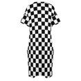 thumbnail image 4 of Vestido holgado con bolsillos a cuadros para mujer, vestido de noche de verano para mujer, 4 of 6