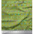 thumbnail image 1 of Soimoi Green polyester Crepe Fabric Mathematical Symbol Print Fabric by the Yard 52 Inch Wide, 1 of 3