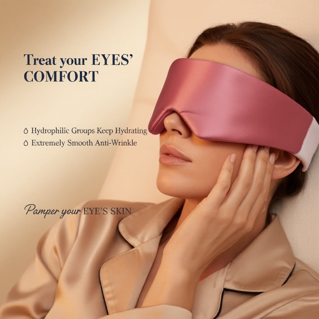 FACEMOON 100% Mulberry Silk Mask for Side Sleepers, Padded, Adjustable