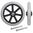 thumbnail image 2 of 2 Pcs Roues avant de Remplacement Universelles, Roulement Solide de 8 Pouces, pour Fauteuils Roulants, Rollators, Déambulateurs. Gris, 2 of 8