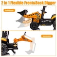 thumbnail image 5 of 12V JCB Ride on Excavator Toy, 4 in 1 Ride on Tractor Truck with Remote Control, Powered Ride on Bulldozer Kids Electric Vehicles with Front Loader Bulldozer, Digger, Adjustable Seat, Yellow, 5 of 6