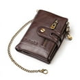 thumbnail image 1 of Cartera de hombre con cadena retro con doble cremallera Monedero Monedero multitarjetas, 1 of 4
