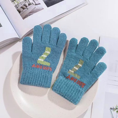 

Cathalem Boys Water Proof Gloves Toddler Infant Soft Fleece Letter Print Gloves Kids Baby Boys Girls Winter Warm Knit Pair Glove Gloves Light Blue One Size
