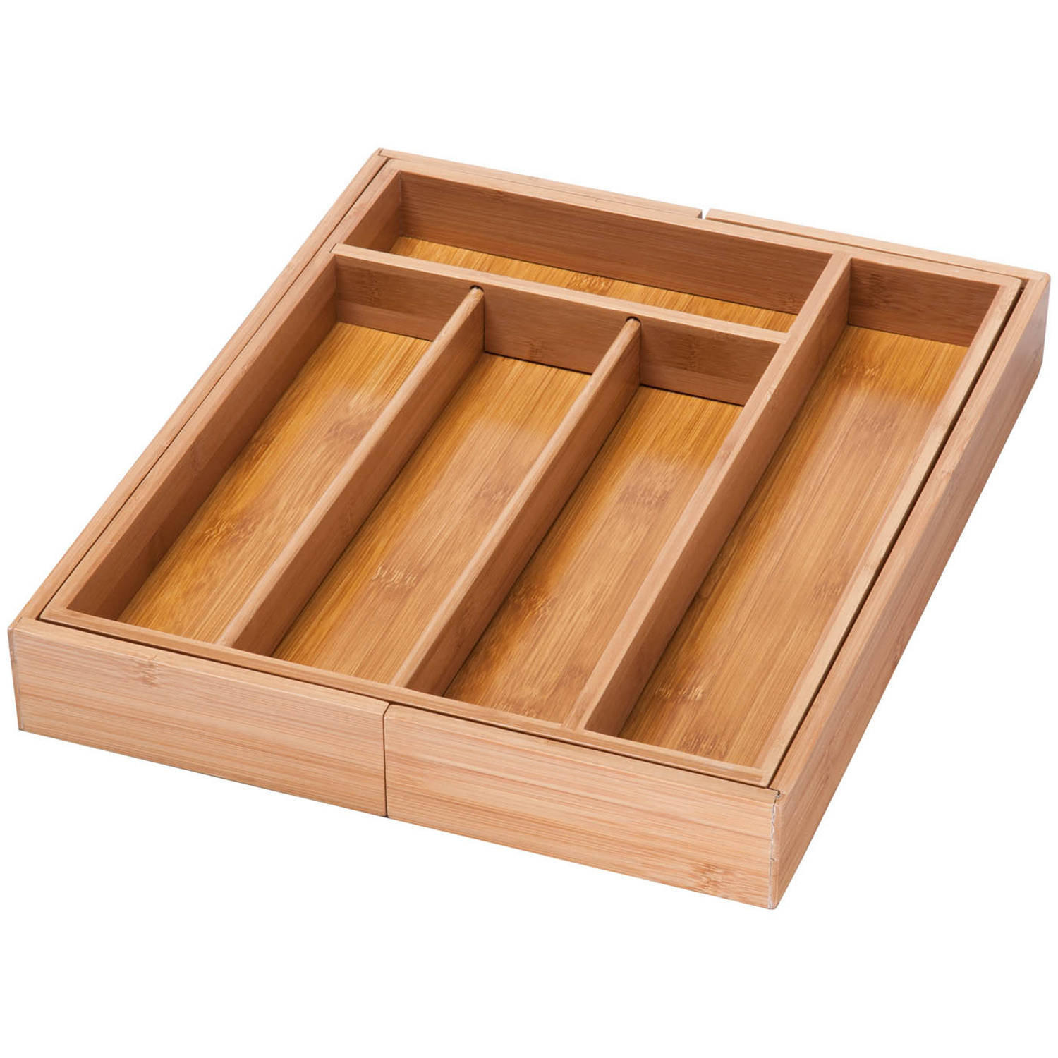 Honey-Can-Do Bamboo 17" D x 22.75" W x 2.3" 7-Compartment Expandable Kitchen Drawer Organizer, Natural - image 3 of 7