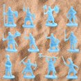 thumbnail image 6 of JWQFBC 2Pcs Plastic Medieval Knight Soldier Toys Action Figure Army Infantry Swordman Light Blue, 6 of 7