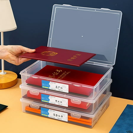 

opvise A4/A5 Documents Storage Case Buckle Design Dust-proof PP Wide Application File Paper Storage Case Office Supplies M