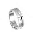 thumbnail image 4 of Diamond-Cut Cross Ridge Wide Wedding Ring .925 Sterling Silver Band Jewelry Female Male Size 6, 4 of 4