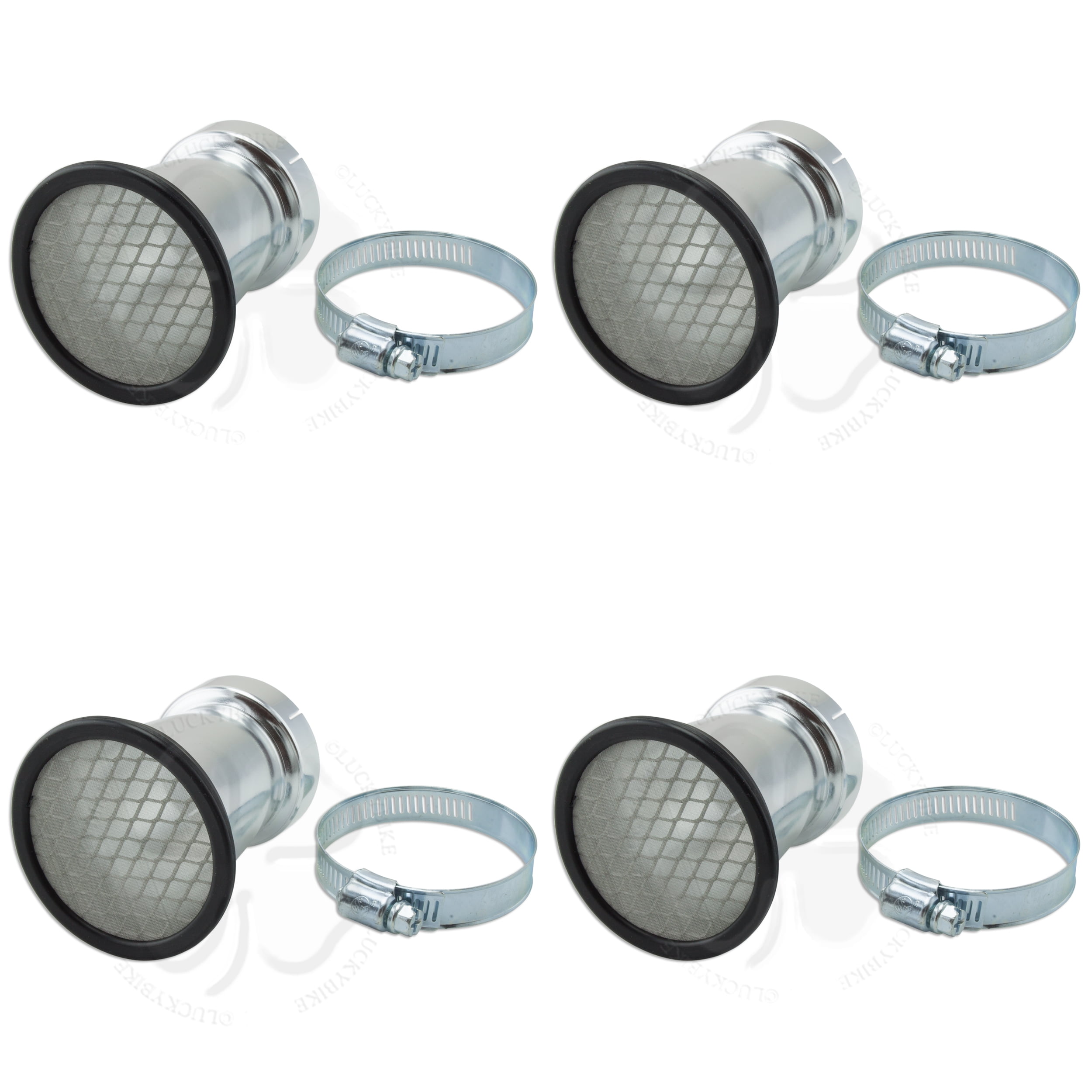 4x Velocity Stack 50mm 2 in Universal Carb Air Horn Clamp On Racing