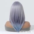 thumbnail image 4 of Pelucas sintéticas de Cosplay para mujer, pelo corto Bob recto Lolita con flequillo, Azul, Morado, gris, Afro, resistente al calor, 4 of 4