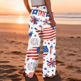 thumbnail image 5 of Womens 250th Anniversary Pajama 1776-2026 USA Flag Print Elastic High Waist Lounge Pants Wide Leg Slit Baggy Classic Fit Home Wear Pajama Bottoms, #01 Royal Blue, S, 5 of 5