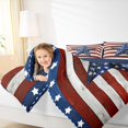 thumbnail image 4 of Homewish Cartoon Blue Stars Bedding Comforter Set for Kids, Red Stripes Line Twin Comforter Sets, Vintage American Flag Reversible Bedding Set, Super Cozy Room Decor, 2 Pieces, 4 of 8