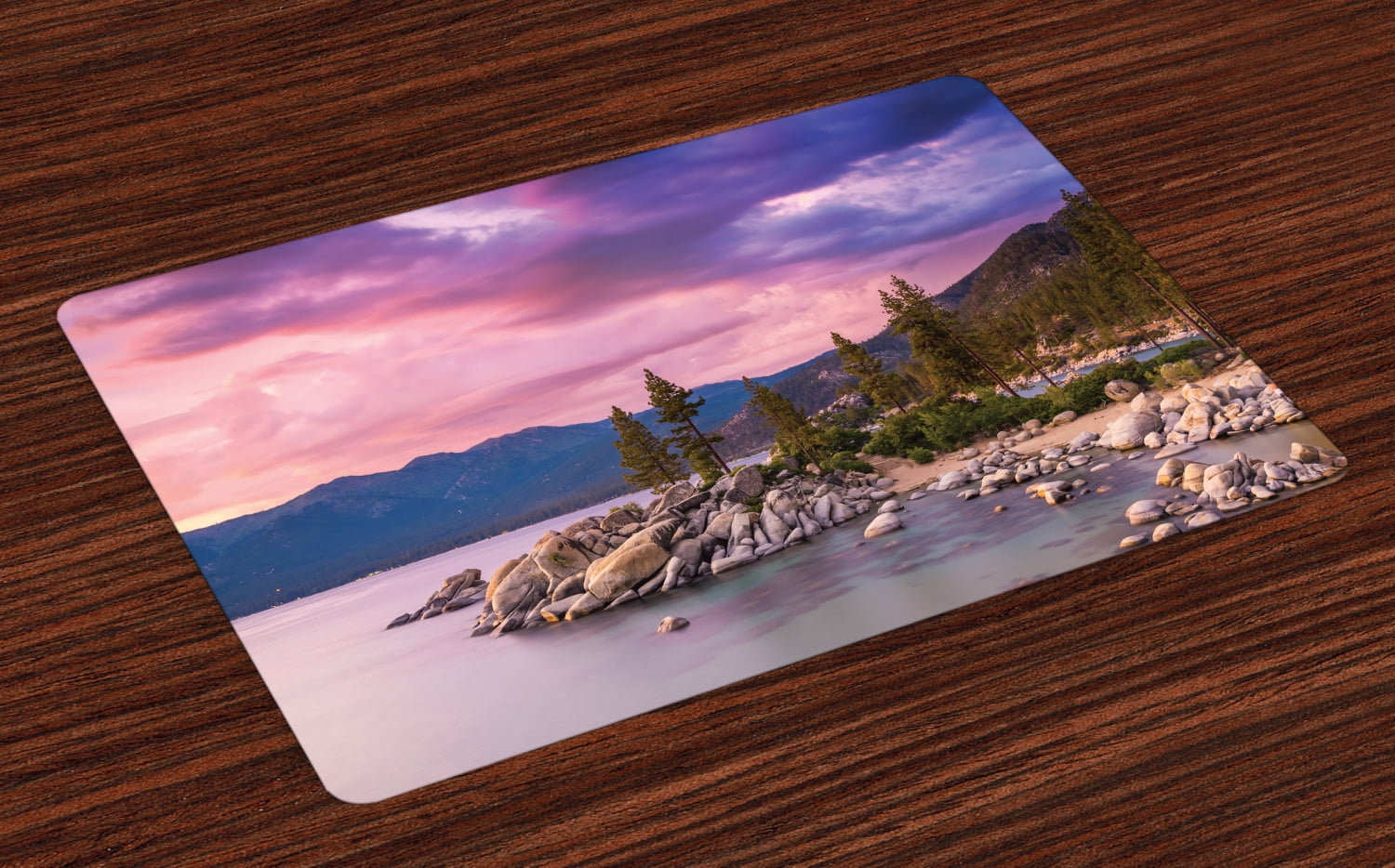 Lake Placemats Set of 4 Secret Paradise Forest by the Lake with Surreal