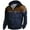 Dark Blue, variant on Men's Fashion Casual Half Zip Hoodie, Long Sleeve Pullover for Streetwear, Daily Wear,Black,L