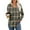 45#Army Green, variant on Flannel Shirt Women Plaid Long Sleeve Button Down Henley Shirts Dressy Casual Fall Ladies Tops and Blouses Blue L