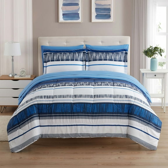 7 Piece Mediterranean Bed in a Bag Comforter & Sheet Set Full