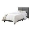 thumbnail image 4 of CorLiving Bellevue Adult Twin Upholstered Bed Frame with Wide-Rectangle Tufted Headboard and Slats - No Box Spring Required, 4 of 9