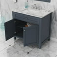 thumbnail image 5 of Alya Bath Norwalk 36" Solid Wood Vanity with Carrera Marble Top in Gray, 5 of 6