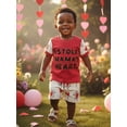 thumbnail image 4 of BemeyourBBs Valentines Day Baby Boys 2 Piece Outfits Toddler Baby Boy Summer Clothes Short Sleeve I Stole Mama's Heart Letter Embroidery Tops and Shorts Set, 4 of 9