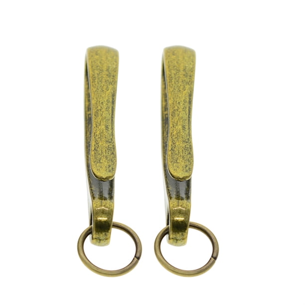 Simple u ganchos portátiles wallet fishhooks llavero cinturón clip titulares hallazgos hallazgos haciendo accesorios regalo de cumpleaños bronce 2 piezas Guardurnaity HA010773-01