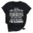 thumbnail image 1 of Hauts d'Été Amusants pour Femmes Lettres Imprimées Col Rond Manches Courtes Mode T-Shirt, 1 of 7