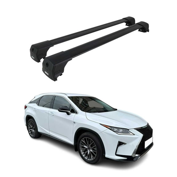 Alu Roof Racks Cross Bars Luggage Carrier for Lexus RX450h 2016-2022 Black 2Pcs