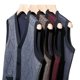 thumbnail image 3 of Chaqueta de Punto de Cuello en V de los Hombres, Abrigo Cálido con Ligero Estiramiento para el Otoño Y el Uso Casual Diario, Blusa en Capas de Moda, 3 of 7