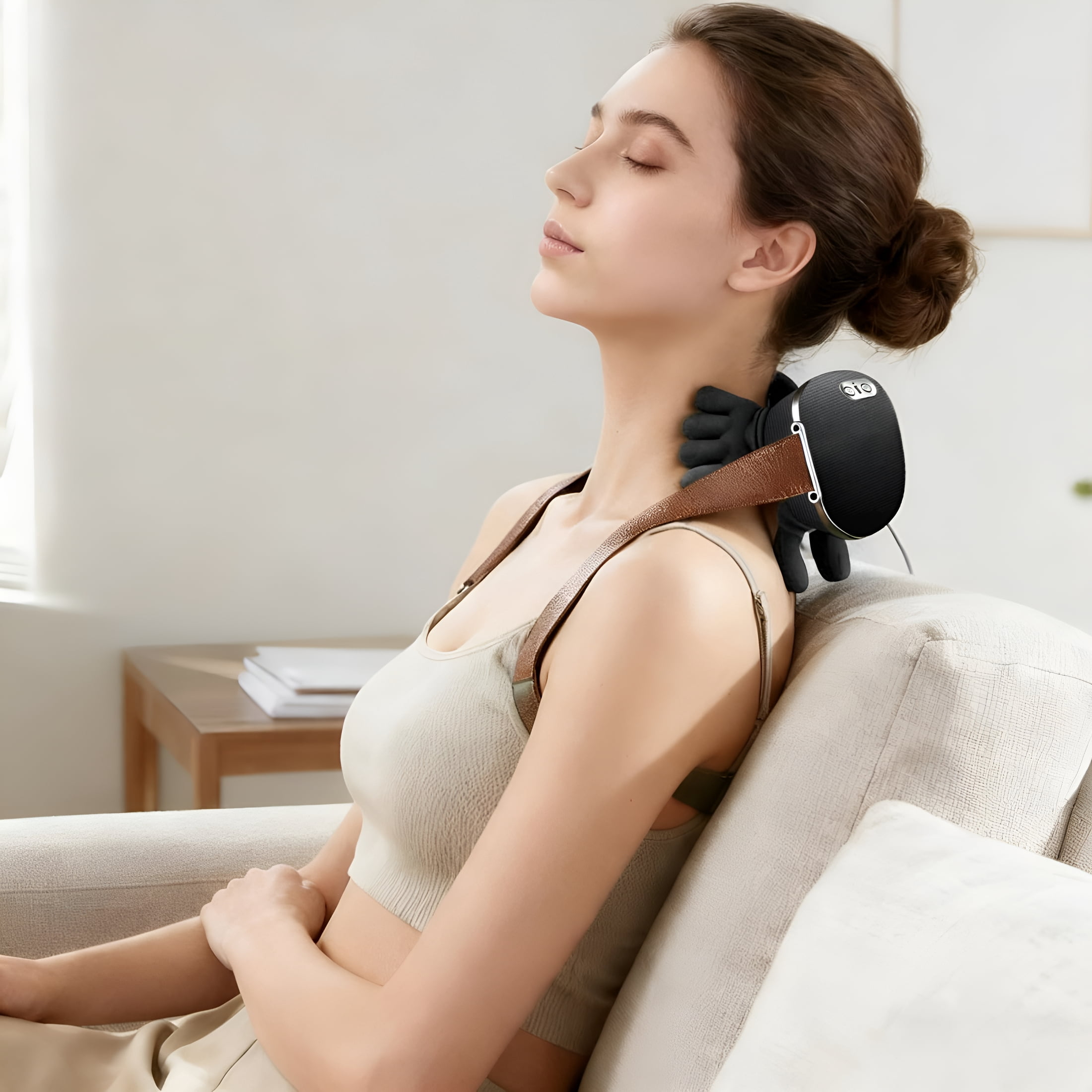 OITY Neck Massager with Heat,Electric Cervical Neck Massager with Fingers,Simulated Hands Heated Necks And Shoulder Massagers for Back Upper Body Muscle Relaxation,Gifts for Family Friends