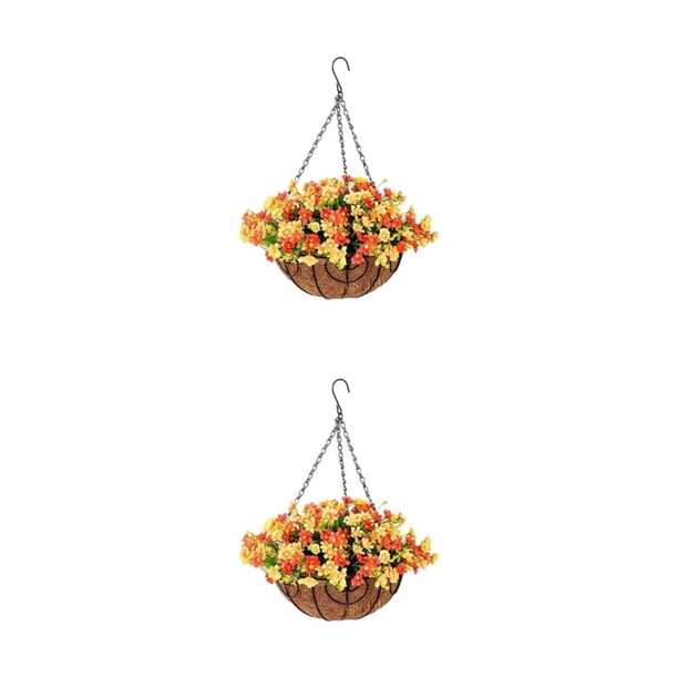 Advancent Maceta ecológica: fácil de limpiar y mantener Flores y plantas de imitación Cesta para macetas colgantes tipo 1 20*9.5 cm 2piezas
