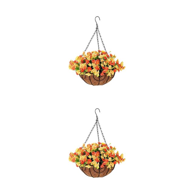 Kearding Maceta ecológica - Cesta fácil de limpiar y mantener con flores artificiales Flores de plástico tipo 1 20*9.5 cm 2piezas