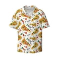 thumbnail image 2 of Lsque Pizza Slices print Men's Cuban Collar Short Sleeve Shirt Summer Beachwear Casual Button Down Fashionable Vacation Leisure Shirt-Medium, 2 of 7