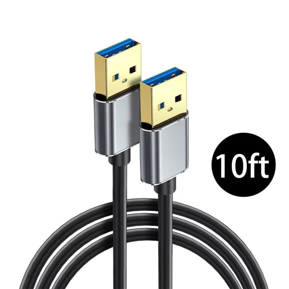 USB to USB Cable, 5 Gbps 10Ft USB 3.0 A to A Male Cable, Compatible forHard Drive Enclosures, KVM, DVD Player, TV, Laptop Cooler
