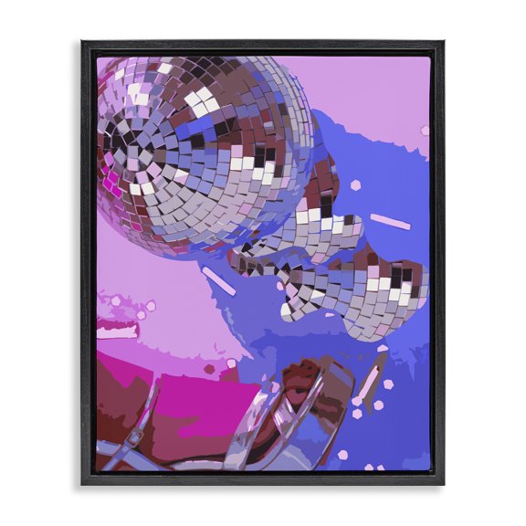 Stupell Industries Glam Black Floating Frame Canvas Art, 17 x 21, by Lil' Rue