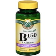 Spring Valley: Spring Valley: Spring Valley: Spring Valley: Natural B-Complex Metabolism Support B150 Vitamins Dietary Supplement, 60 ct, 60 ct, 60 ct, 60 ct