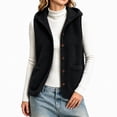 thumbnail image 5 of TARIENDY Womens Fleece Vest with Pocket Hooded Sleeveless Button Down Jackets Fuzzy Warm Casual Coat Vests Lightweight Fall Winter Outerwear Black S, 5 of 5