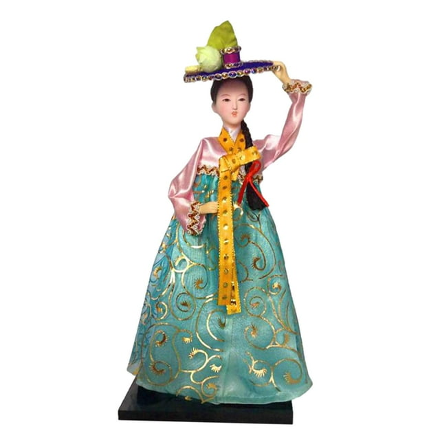 jifeng Poupée Hanbok Mignonne Statue Kabuki Jouet Unique Miniature Déco Coréenne Geisha Poupée g