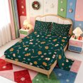 thumbnail image 2 of Manfei Christmas Festive Snowman King Sheets,Bright Gift Bedding,4-Piece,1 Flat Sheet,1 Fitted Sheet and 2 Pillowcases, 2 of 6