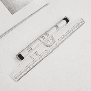 Parallel Rolling Ruler 12 inch Clear Metric Drawing Tool with Protractor for Drafting Measuring