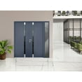 thumbnail image 3 of Front Exterior Prehung Steel Double Doors / Cynex 6777 Grey / Side Exterior Window / Stainless Inserts Single Modern Painted-W72+14" x H80"-Left-hand Outswing, 3 of 6