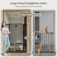 thumbnail image 4 of Pet Gate,Caveen 55.1 inch Extra Tall Dog Gate,29.5''-40.6''Wide with Cat Door,Pet Gate for Doorway Stairs,Black, 4 of 7