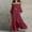 Wine, variant on Wedding Guest Dresses for Women Summer Long Flowy Swing Maxi Off The Shoulder 3/4 Sleeve Womens Moomoo Dress Beach