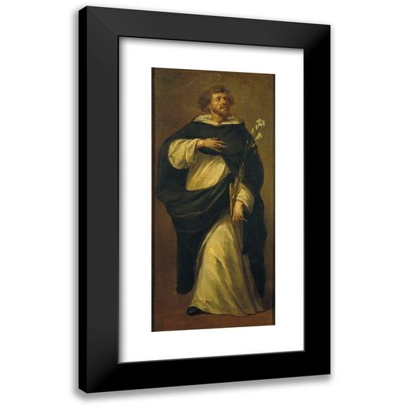 Juan de Valdés Leal 8x14 Black Modern Framed Museum Art Print Titled - Saint Dominic De Guzman (From 1675 Until 1679)