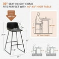 thumbnail image 3 of Dycanpo 30'' Counter Height Bar Stools Set of 3 with Back Faux Leather for Home Kitchen, Black, 3 of 9