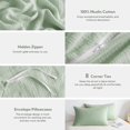 thumbnail image 6 of Muslin Duvet Cover Queen - 100% Washed Cotton Linen Like Gauze Comforter Cover 3 Pieces Breathable & Lightweight for All Season, 6 of 14
