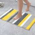 thumbnail image 5 of qtess Fluffy Bathroom Rugs Bath Mats Rugs Microfiber Striped Shower Rug Absorbent, Soft and Plush Machine Washable Non Slip Carpet Quick Dry for Bathroom Floor Tub, 16x24 Inch, Yellow-Grey, 5 of 26