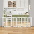thumbnail image 3 of Smuxee House Wood Freestanding Dog Gate with Support Feet, Compact and Sturdy, 6 Panel, White, 3 of 9